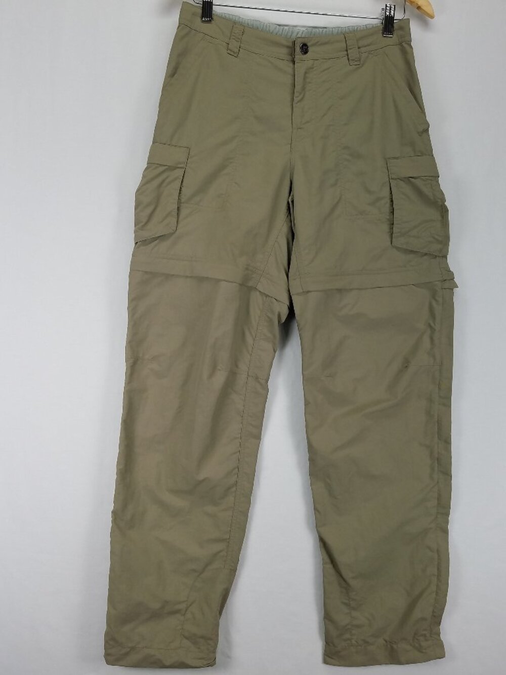 REI Co-op Women Convertible Hiking Pants 4 Khaki Beige Zip Off Utility Trail